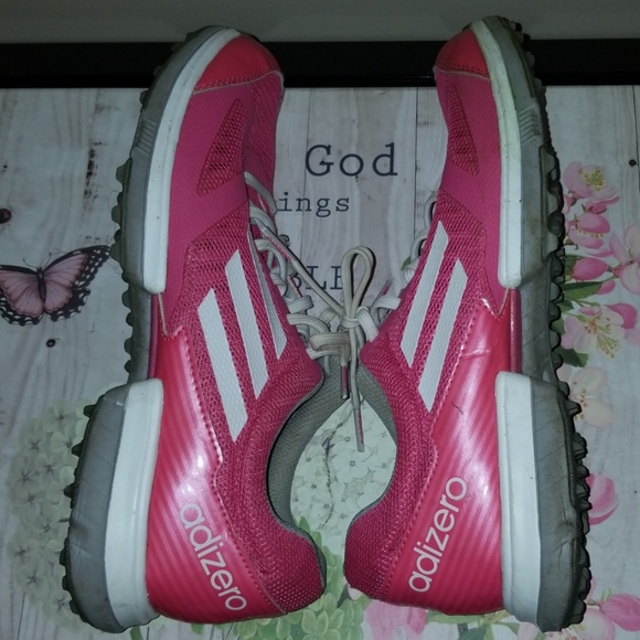Pink& White Adidas, Sz 8 - Picture 4 of 5